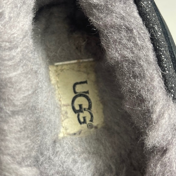 UGG Australia Dakota 1100178 Shearling Moccasin Slipper Black Glitter Womens 11 - Picture 8 of 10